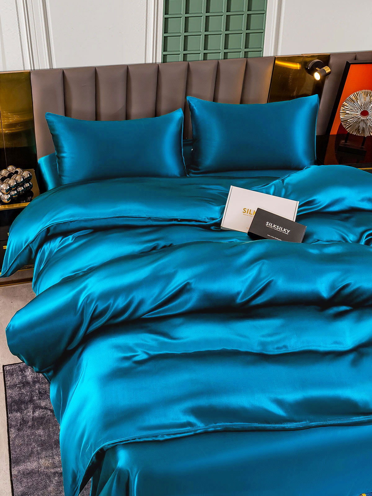 [Bleu Royal] SilkSilky-FR 25Momme Pure Soie Bedding Set 005