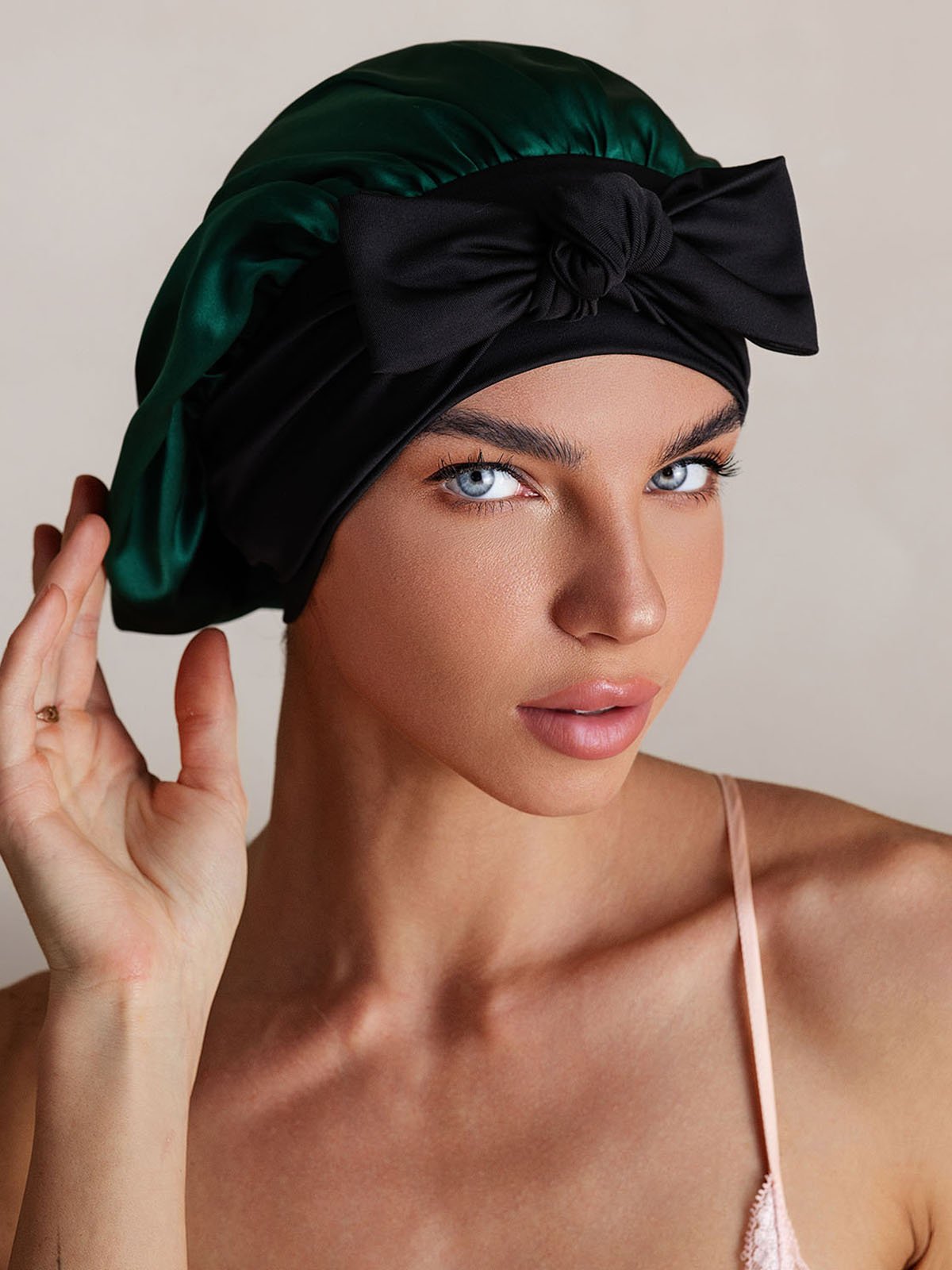 SilkSilky-FR Soie Sleep Cap VertFoncé 005