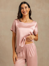 [Peau De Pêche] SilkSilky-FR 19Momme Manches courtes Femme Pyjamas 003