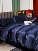 [Bleu Foncé] SilkSilky-FR 25Momme Pure Soie Bedding Set 005