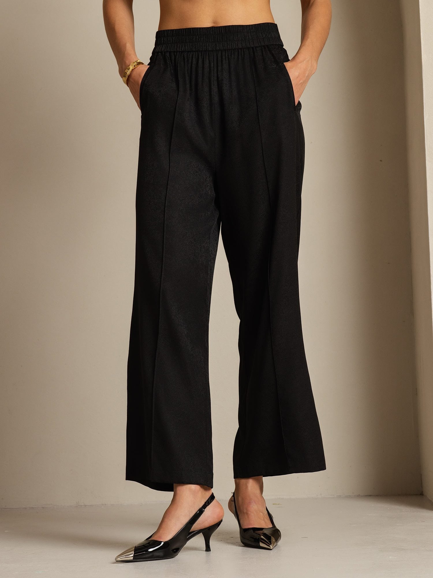 [Noir] SilkSilky-FR 22Momme Soie Womens Pants 006