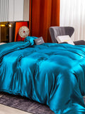 SilkSilky FR 22Momme Pure Soie Duvet Cover BleuRoyal 004