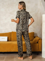 [Leopard] SilkSilky-FR Soie Womens Pajamas 002