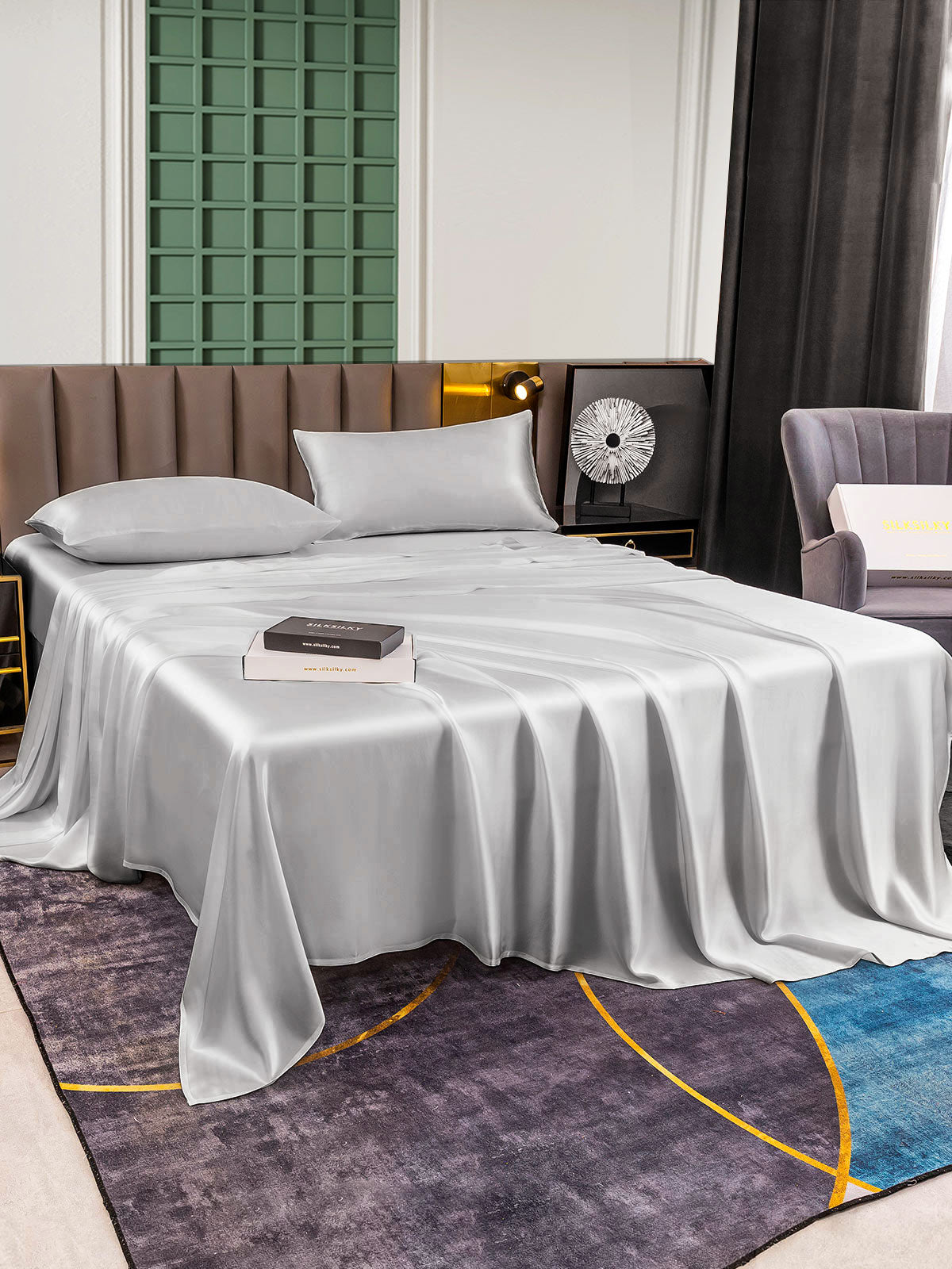 [Argent] SilkSilky-FR 25Momme Pure Soie Bedding Set 003