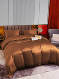 SilkSilky FR 22Momme Pure Soie Bedding Set Café 003