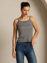 [Rayure Noire] SilkSilky-FR Fines Brides Square Neck Top À Fines Brides 004