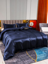 [Bleu Foncé] SilkSilky-FR 22Momme Pure Soie Bedding Set 004,