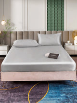 [Argent] SilkSilky-FR 25Momme Parure de Lit Soie 002