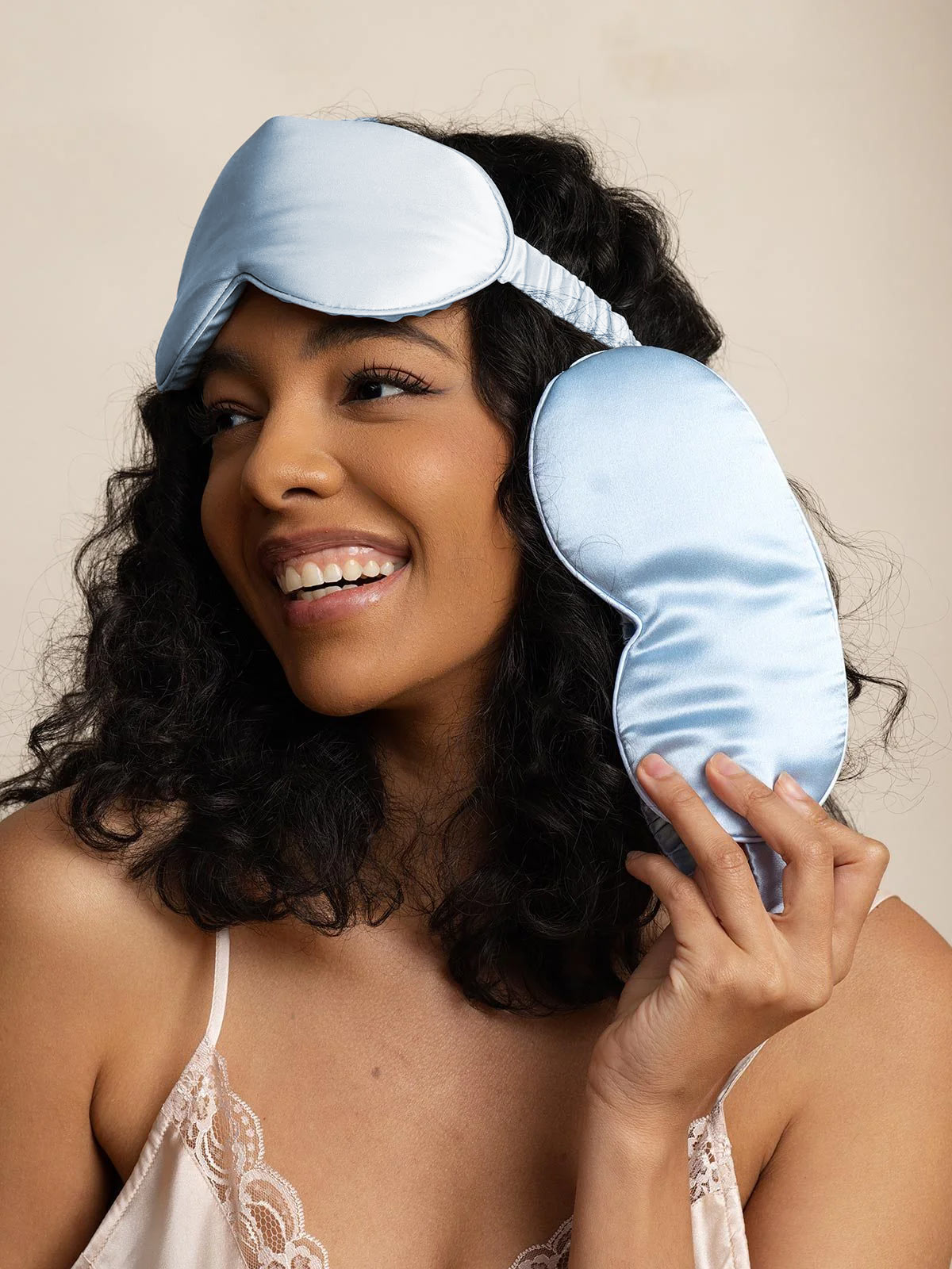 [Bleu Clair] SilkSilky-FR Pure Soie Eye Mask 006
