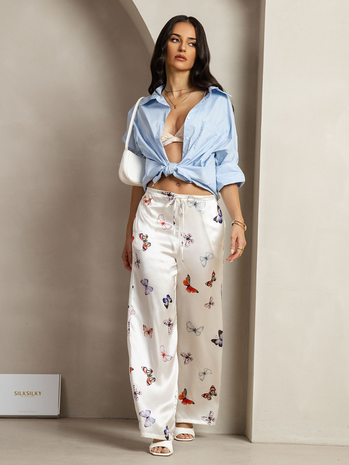[Papillon Blanc] SilkSilky-FR 19Momme Soie Womens Pants 006