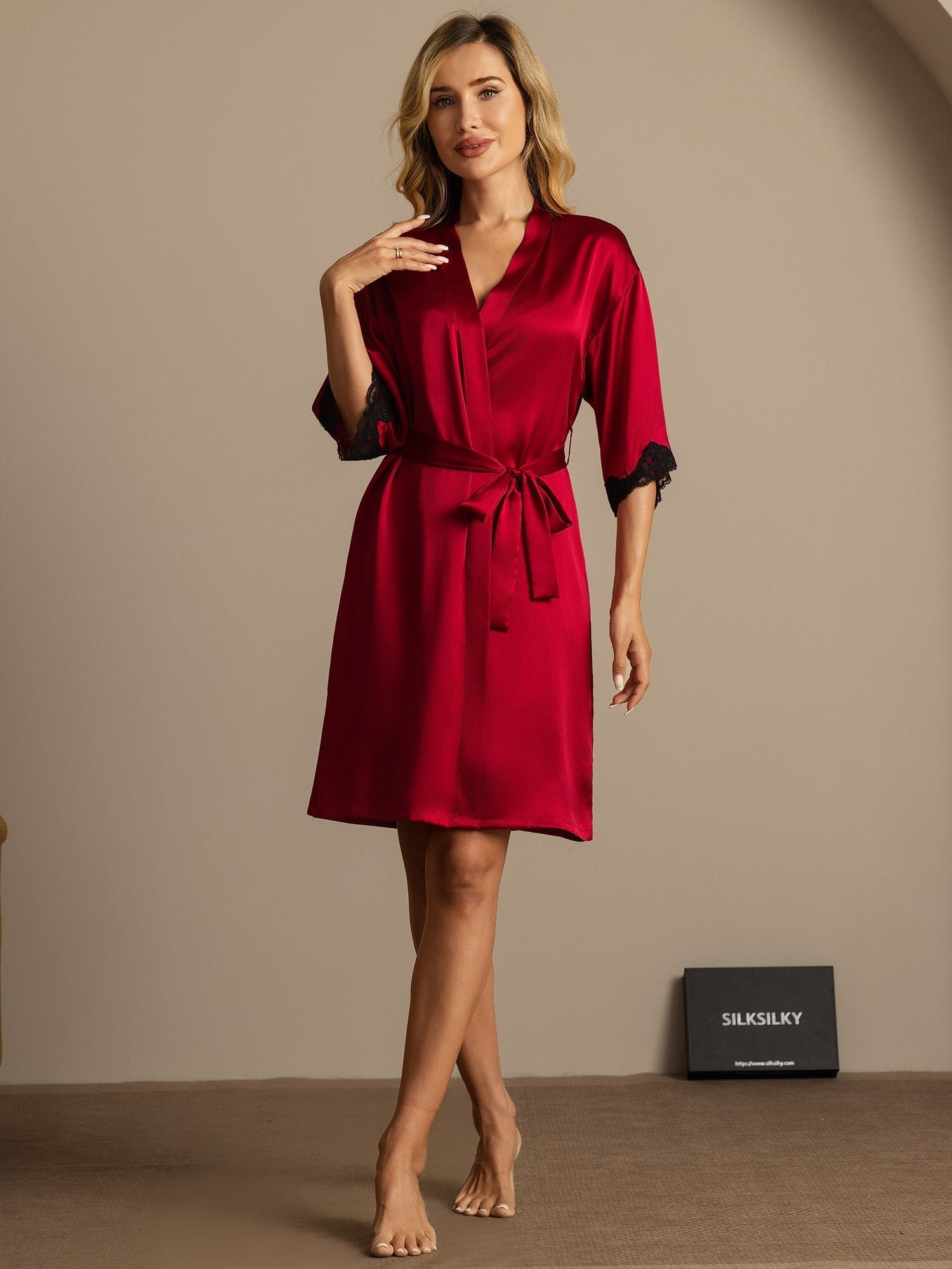 [Rouge Vineux] SilkSilky-FR Soie Womens Robe 003