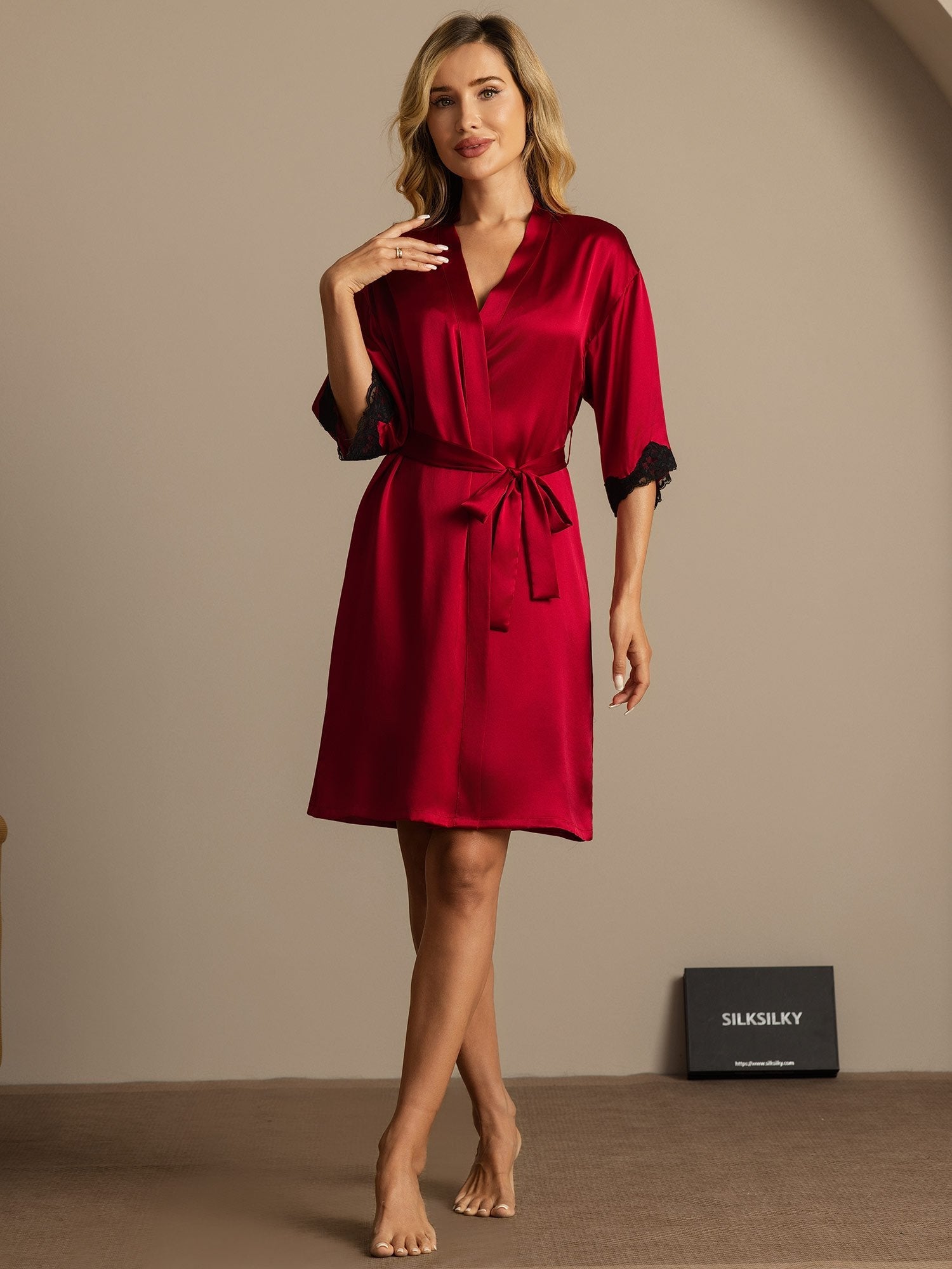 [RougeVineux] SilkSilky-FR Soie Womens Robe 003