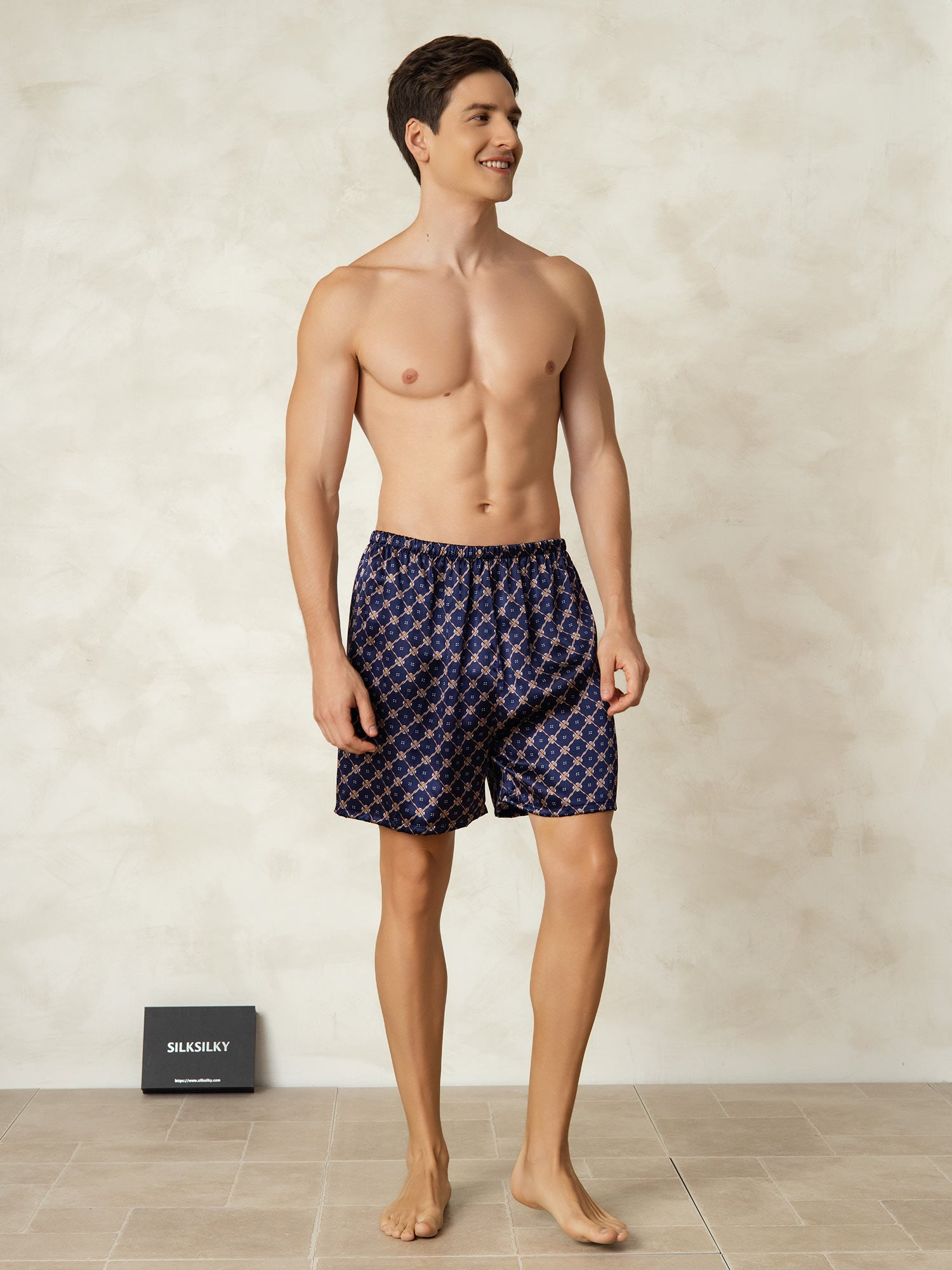 [Chaîne Marine] SilkSilky-FR 19Momme Mens Sleep Bottoms 006