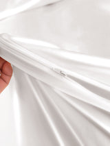 [Blanc] SilkSilky-FR Parure de Lit Soie 005