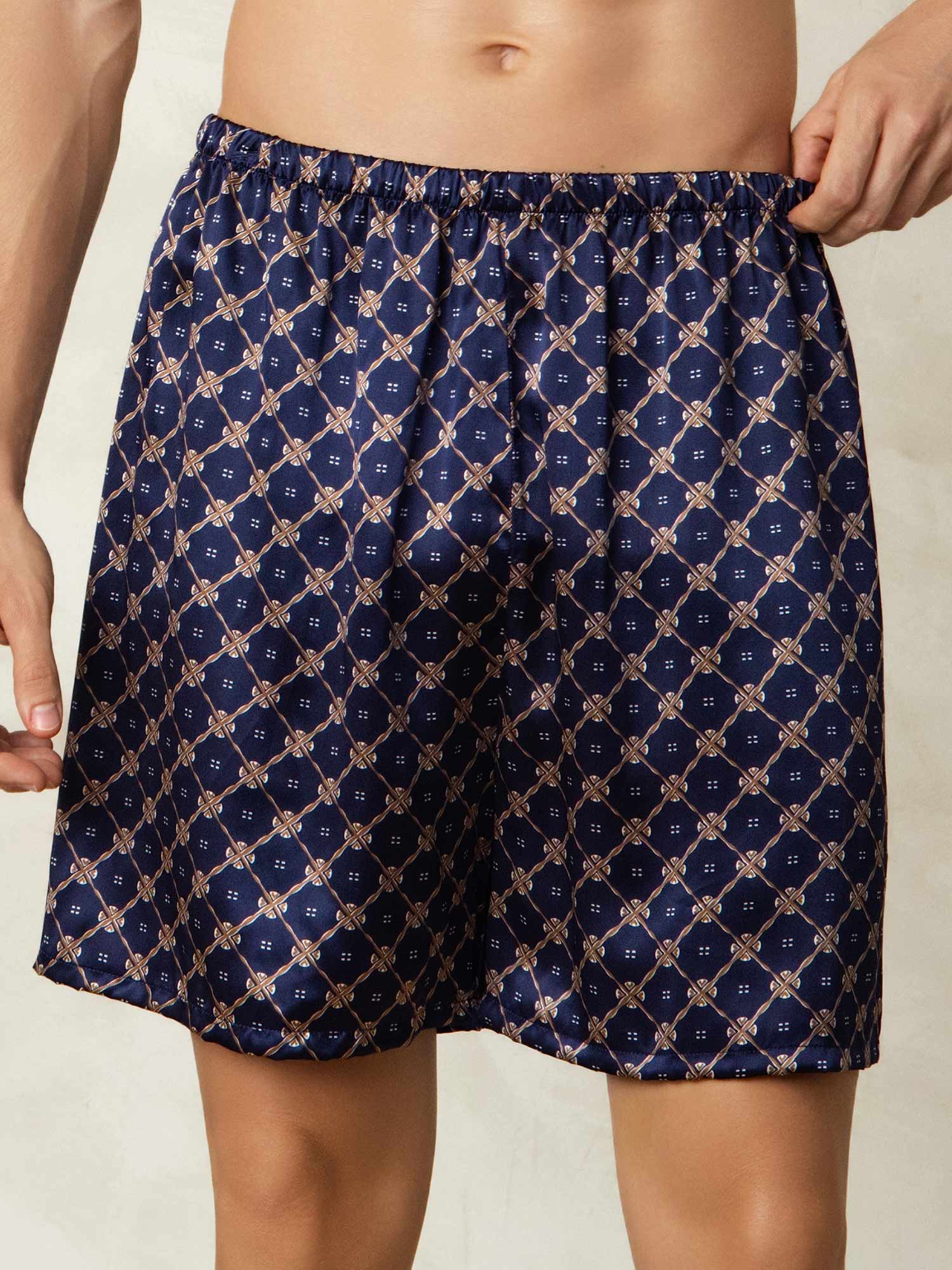[Chaîne Marine] SilkSilky-FR 19Momme Mens Sleep Bottoms 005