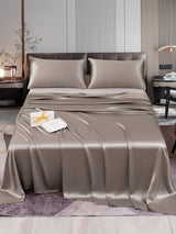 [Gris] SilkSilky-FR 22Momme Parure de Lit Soie 001