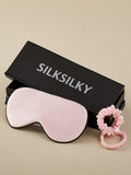 SilkSilky FR 19Momme Pure Soie Eye Mask Rose 001