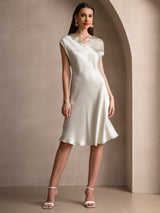 [Vert Clair] SilkSilky-FR Cap Sleeve V Neck Chemises de nuit 001