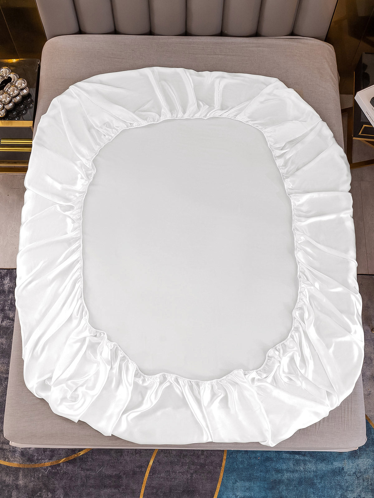 [Blanc] SilkSilky-FR 25Momme Pure Soie Sheet 003