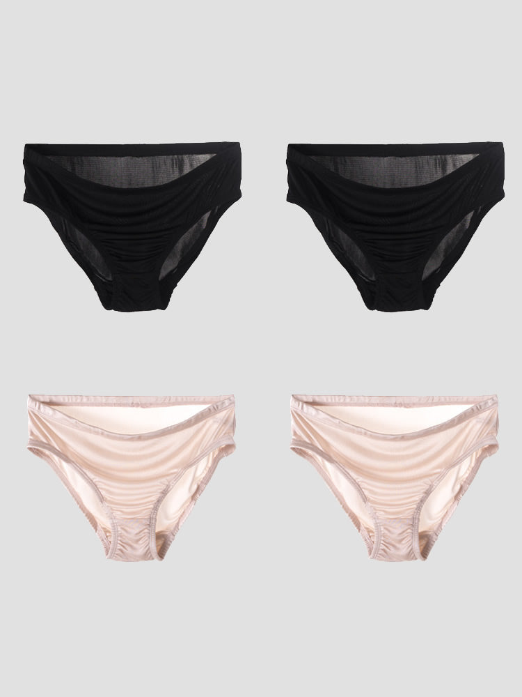 SilkSilky FR Soie Tricotée Panty Beige 001