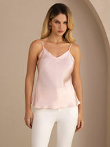 [Rose Clair] SilkSilky-FR Sleeveless V Neck Top À Fines Brides 003