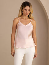 [Rose Clair] SilkSilky-FR Sleeveless V Neck Top À Fines Brides 004