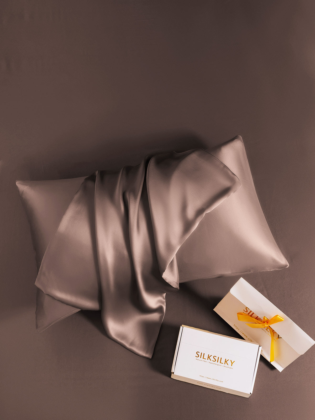 [Brun] SilkSilky-FR 19Momme Pure Soie Pillowcase 005