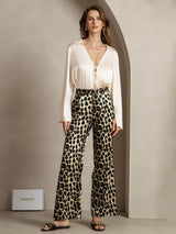 [Leopard] SilkSilky-FR 19Momme Soie Womens Pants 006,