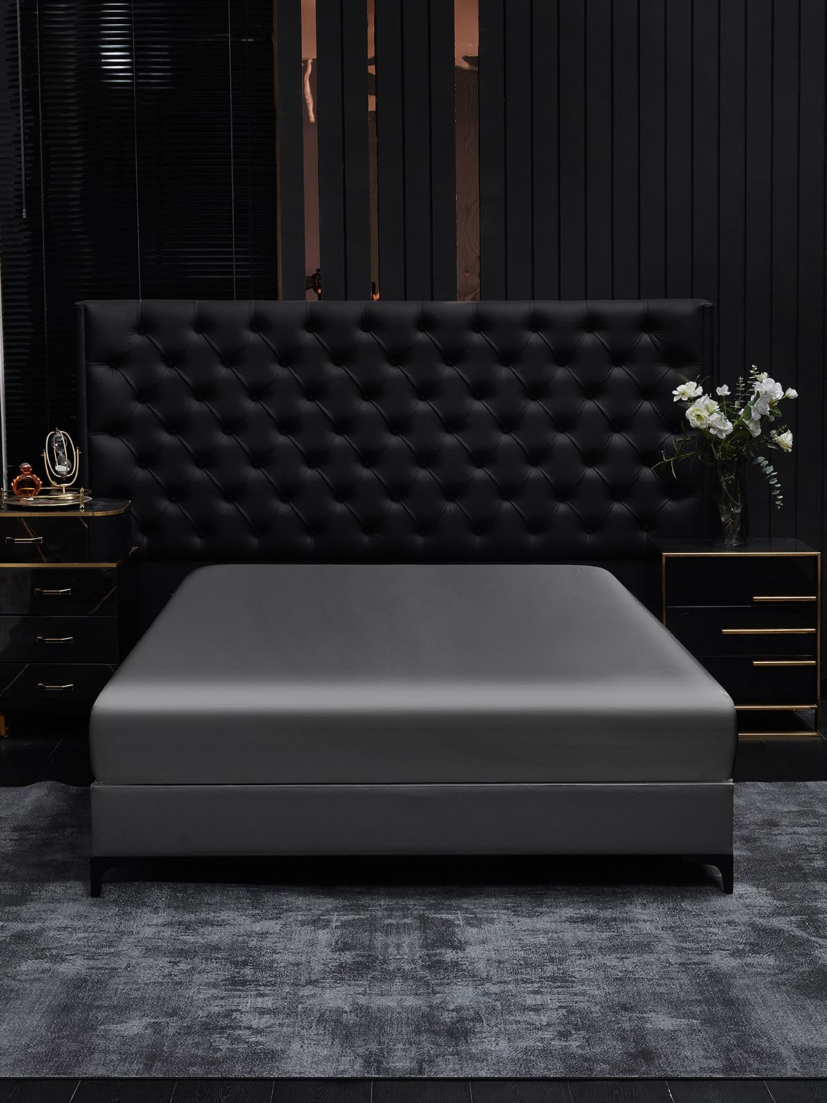[Gris Foncé] SilkSilky-FR 19Momme Pure Soie Sheet 002