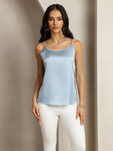 [Bleu Grisâtre] SilkSilky-FR Spaghetti Strap Top À Fines Brides 001