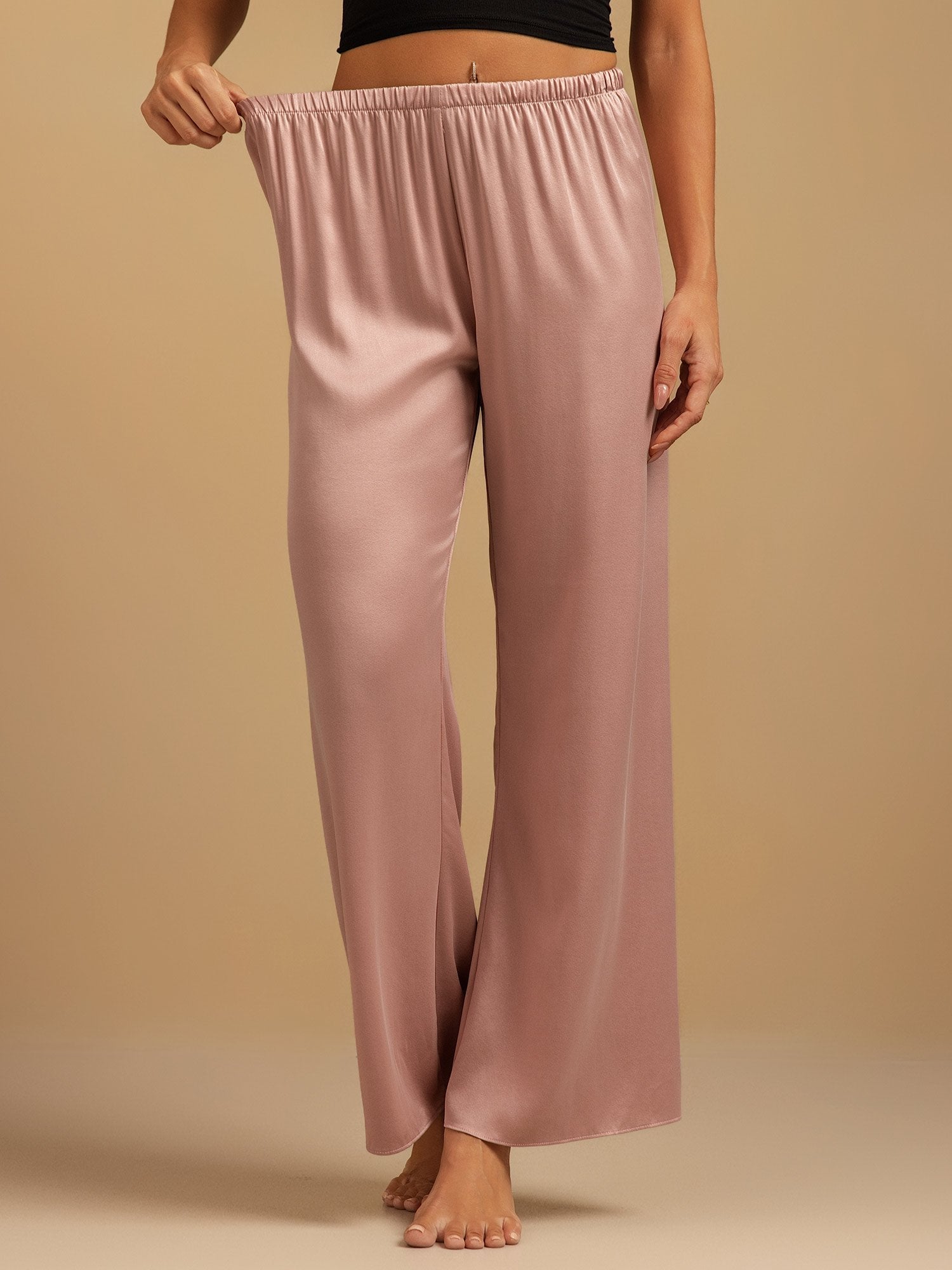 [Peau De Pêche] SilkSilky-FR 19Momme Soie Womens Sleep Bottoms 001,