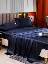 [Bleu Foncé] SilkSilky-FR 22Momme Pure Soie Bedding Set 003,