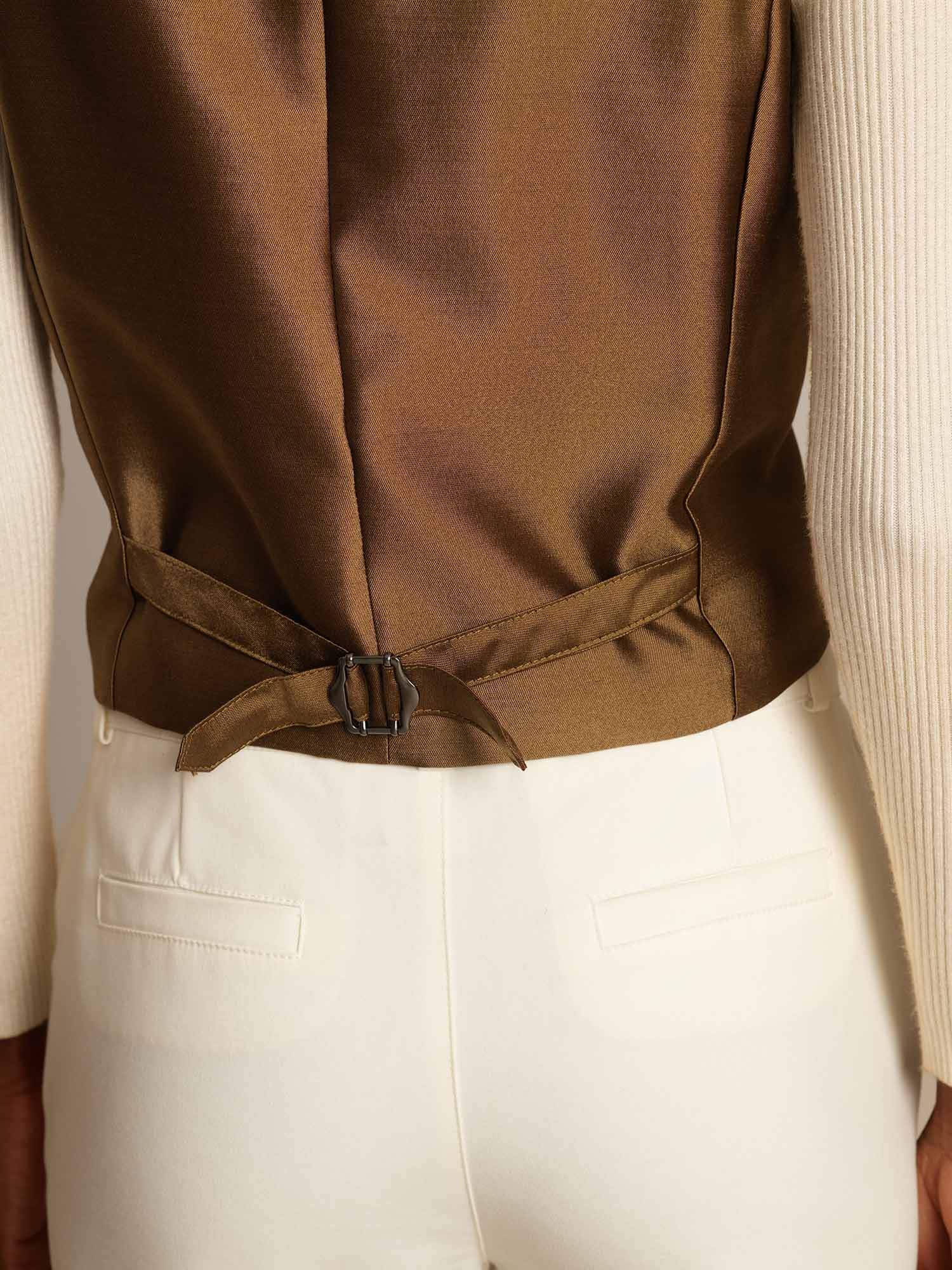 [Bronze] SilkSilky-FR 32Momme Soie Womens Vest 006,