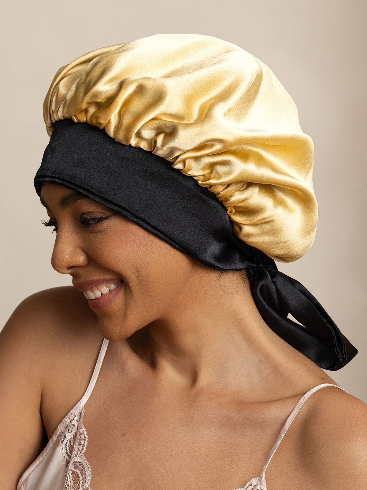 SilkSilky-FR Pure Soie Sleep Cap Champagne 005