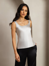 [Argent] SilkSilky-FR Sleeveless Top À Fines Brides 001
