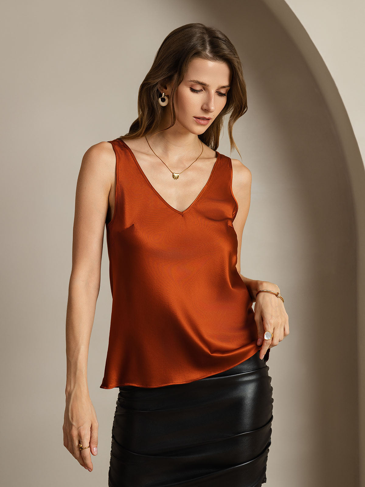 [Caramel] SilkSilky-FR 19Momme Soie Camisoles 006