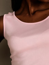 [Rose] SilkSilky-FR Sans manches Col Rond Femme T-Shirt 008