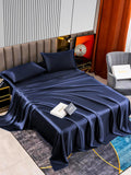 SilkSilky FR 22Momme Pure Soie Bedding Set BleuFoncé 002