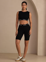 [Noir] SilkSilky-FR Sleeveless Crew Neck Women's Outfit Sets 007