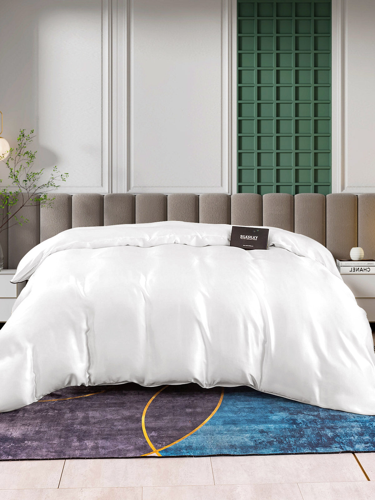 SilkSilky-FR 25Momme Pure Soie Duvet Cover Blanc 003