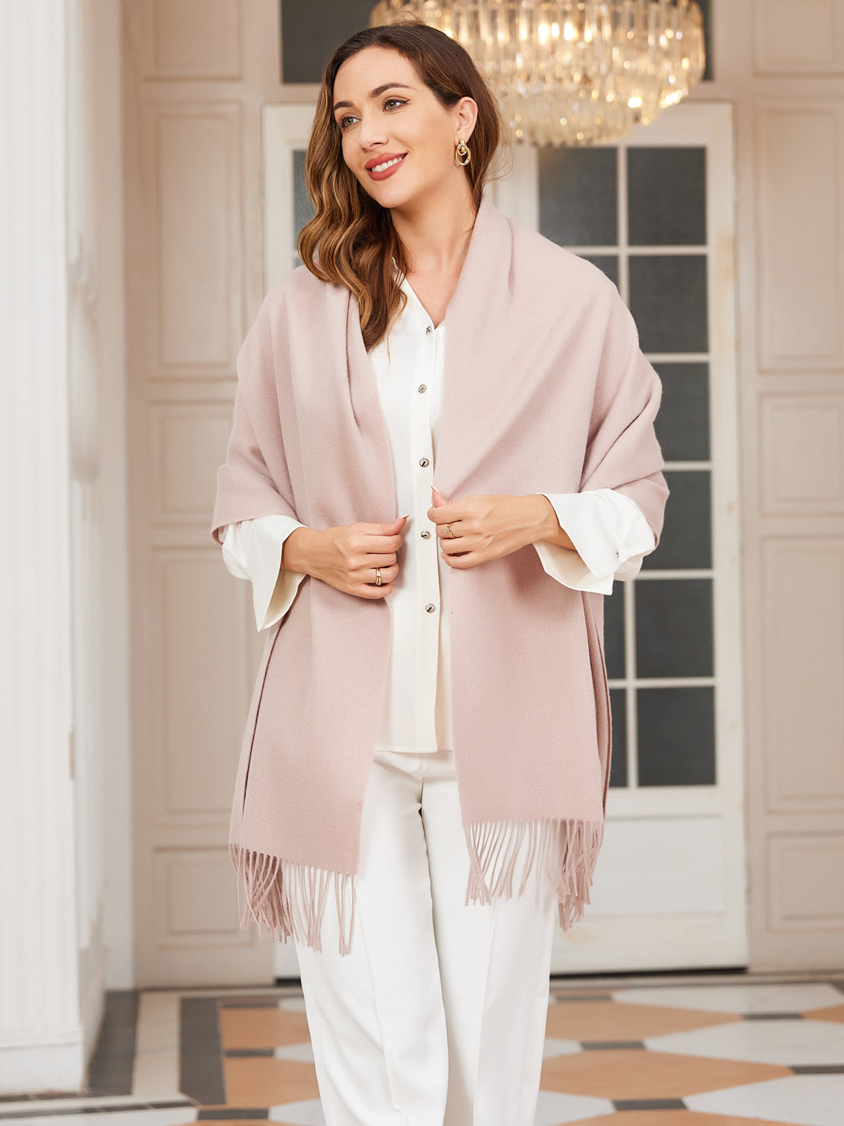 [Beige Clair] SilkSilky-FR Laine Scarf 002