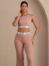 [Rose] SilkSilky-FR Sleeveless Crew Neck Women's Outfit Sets 003
