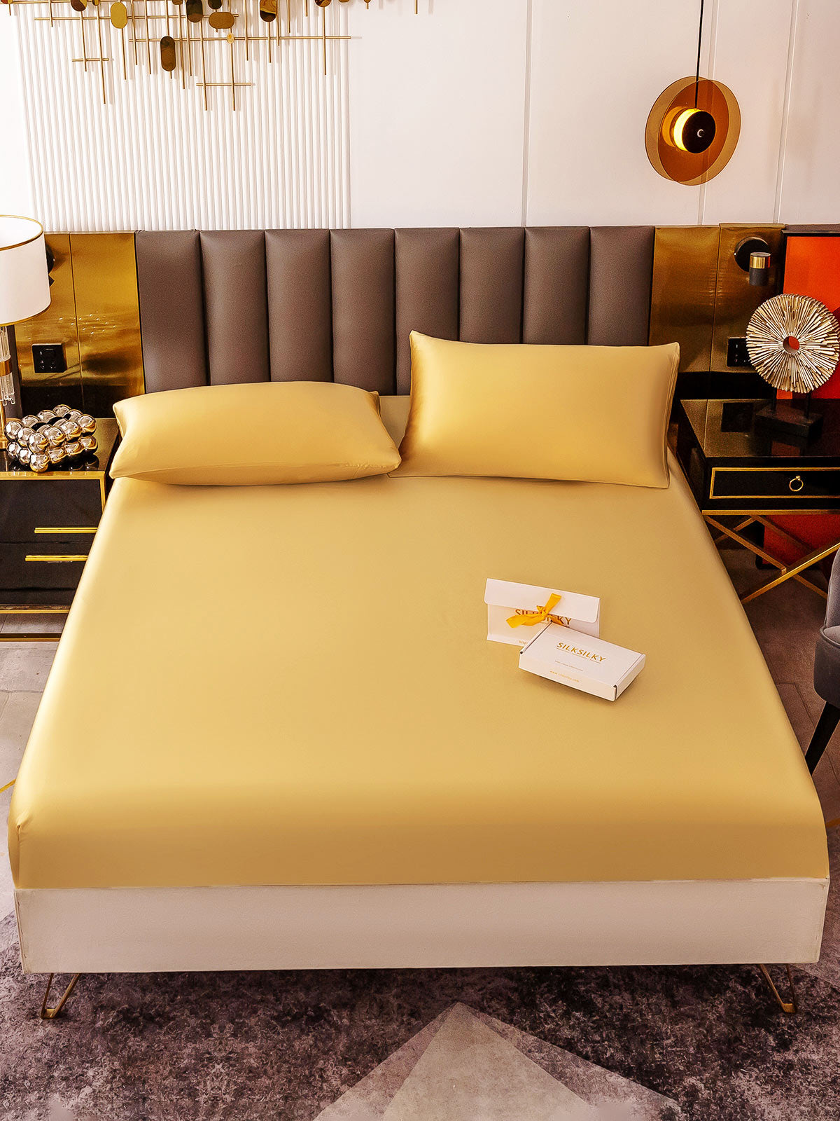 [Champagne] SilkSilky-FR 19Momme Pure Soie Bedding Set 002