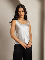 [Argent] SilkSilky-FR Sleeveless Top À Fines Brides 005