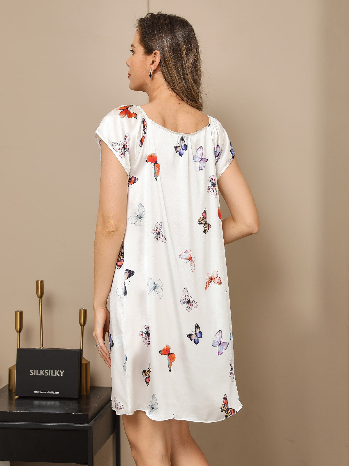 [Papillon Blanc] SilkSilky-FR Pure Soie Nightgown 007