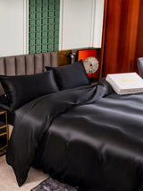 [Noir] SilkSilky-FR 25Momme Parure de Lit Soie 006