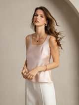 [Rose] SilkSilky-FR Sleeveless Top À Fines Brides 006