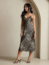 [Leopard] SilkSilky-FR Pure Soie Sans manches Col Rond Chemises de nuit 007