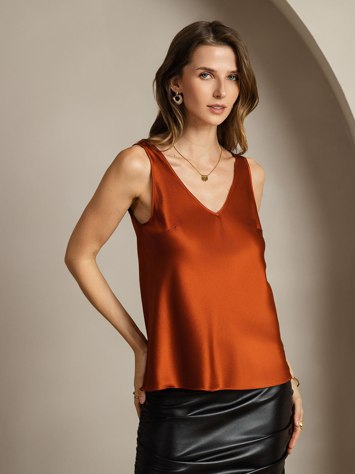 [Caramel] SilkSilky-FR 19Momme Soie Camisoles 002