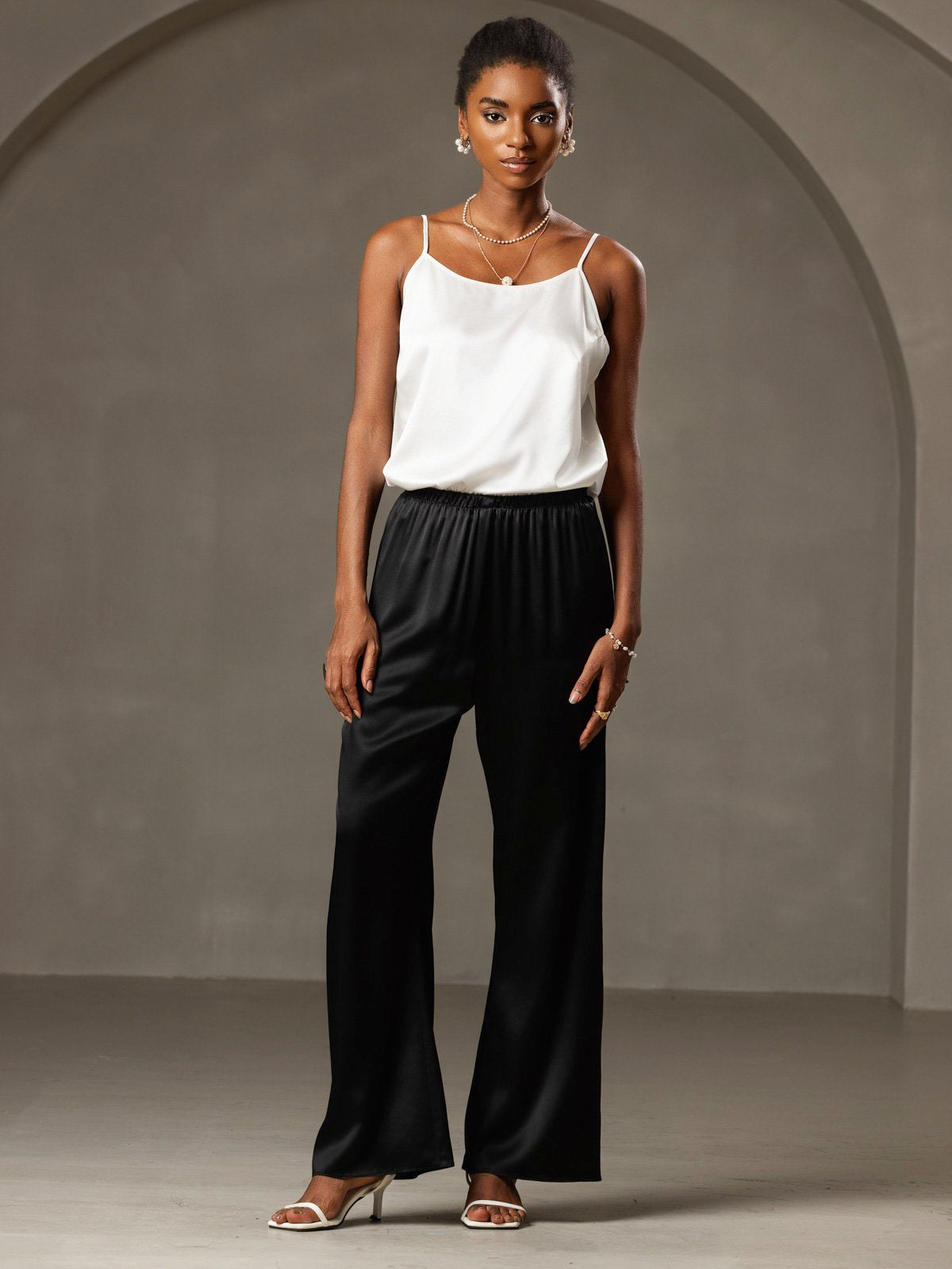 [Blanc] SilkSilky-FR 19Momme Soie Camisoles 007